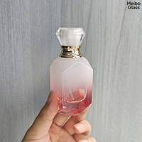 Flacons de parfum carrés en verre vides, rose et bleu, super luxueux, 30 ml et 50 ml