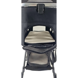 पालतू ट्रॉली बिल्ली कुत्ते स्टलर दो-टियर एंटी-काटने वाली पालतू ट्रॉली कुत्ते स्टलर फोल्डेबल एडजस्टेबल आरामदायक और वाटरप्रूफ - Product Image 2