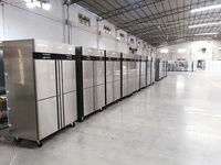 Réfrigérateur de cuisine commercial 1000 litres congélateur vertical à 4 portes réfrigérateur de restaurant à double température en acier inoxydable 201/304