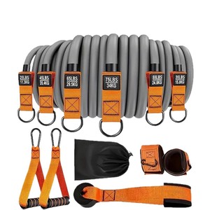 Bandas de resistencia Jianmeikang de 25 lb y 75 lb con asas y correas para tobillos para entrenamiento en casa y equipo de fitness. - Product Image 1