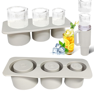 Stanley <span class=keywords><strong>3</strong></span>-khoang Silicone Ice Cube Tray với dễ dàng phát hành 20-40oz xi lanh Ice khuôn mẫu nắp cho cốc cốc Ice Cream Maker công cụ - Product Image 6