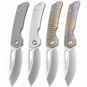 Couteau pliant de luxe en acier M390, manche en titane TC4, usiné CNC, couteau de poche pliant pour le camping en plein air, outil EDC fin - Product Image 1