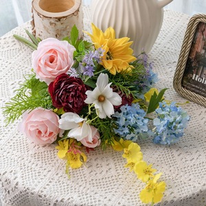 Bouquet de fleurs artificielles Tide Poet en tissu tissé plastique pour mariage et décoration intérieure CF02095 - Product Image 1