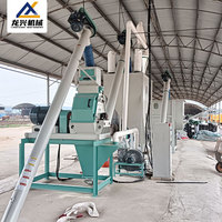 Ligne de production compacte horizontale de fourrage mélangé avec unité de broyeur à marteaux à goutte d'eau, sans hauteur d'atelier requise, équipement pour l'alimentation du bétail