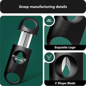 Vanace Custom Logo Metal Plastic Metal <b>Cigar</b> V Cutter Portable Laser New Design <b>Cigar</b> <b>Accessories</b> Gift Box - Product Image 5