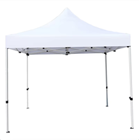 Auvent publicitaire pliable à quatre coins avec logo personnalisé, structure en acier, pare-soleil blanc, imperméable, portable pour salons professionnels et événements