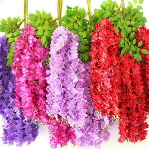 Guirnalda Colgante de Flores de Glicinia Artificiales, Enredadera de Glicinia de Seda <span class=keywords><strong>para</strong></span> Arco de Boda, Techo, Decoración de Fiestas en Casa, Venta al por Mayor - Product Image 1