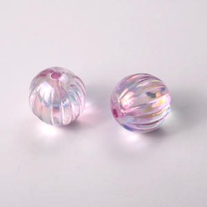 ลูกปัดรูกลมลายทางสองสีหลากสีแบบทำมือเครื่องประดับลูกปัดอะคริลิคสี - Product Image 2