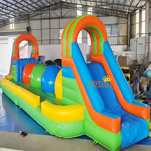 Structure gonflable commerciale pour enfants avec <span class=keywords><strong>piscine</strong></span>, parcours d'obstacles gonflable avec toboggan, <span class=keywords><strong>jeux</strong></span> aquatiques et à sec - Product Image 1