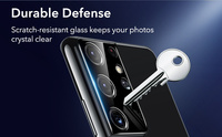 Housse de protection d'objectif de caméra ESR pour téléphones et ordinateurs avec film de protection d'écran en verre trempé