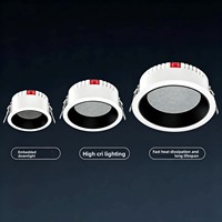 Spot encastré LED en aluminium durable sur mesure, anti-éblouissement, éclairage intérieur moderne, lampe OEM ODM de haute qualité