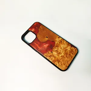 Accept Custom Wooden Mobile Phone Cover TPU PC Epoxy Resin Phone Case Cover