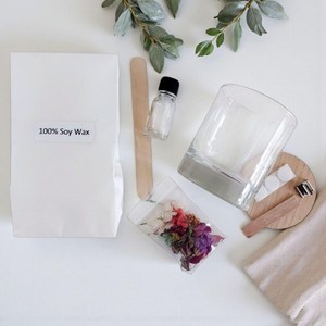 Kit de fabrication de bougies, cire de soja, mèche en bois et fleurs pour créer deux bougies parfumées personnalisées dans un verre, kit cadeau artisanal à <span class=keywords><strong>faire</strong></span> <span class=keywords><strong>soi</strong></span>-même - Product Image 5