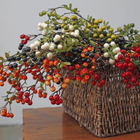 Kunstbloemenbos groothandel plastic Amerikaanse stijl huisdecoratie Kerst geluk fruit arrangementen rode bessen fruit