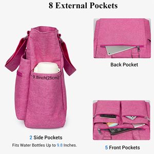 Large Canvas <b>Tote</b> Shoulder <b>Bag</b> for Women Hobo Messenger Laptop Handbag Work College Travel <b>Bag</b> - Product Image 5