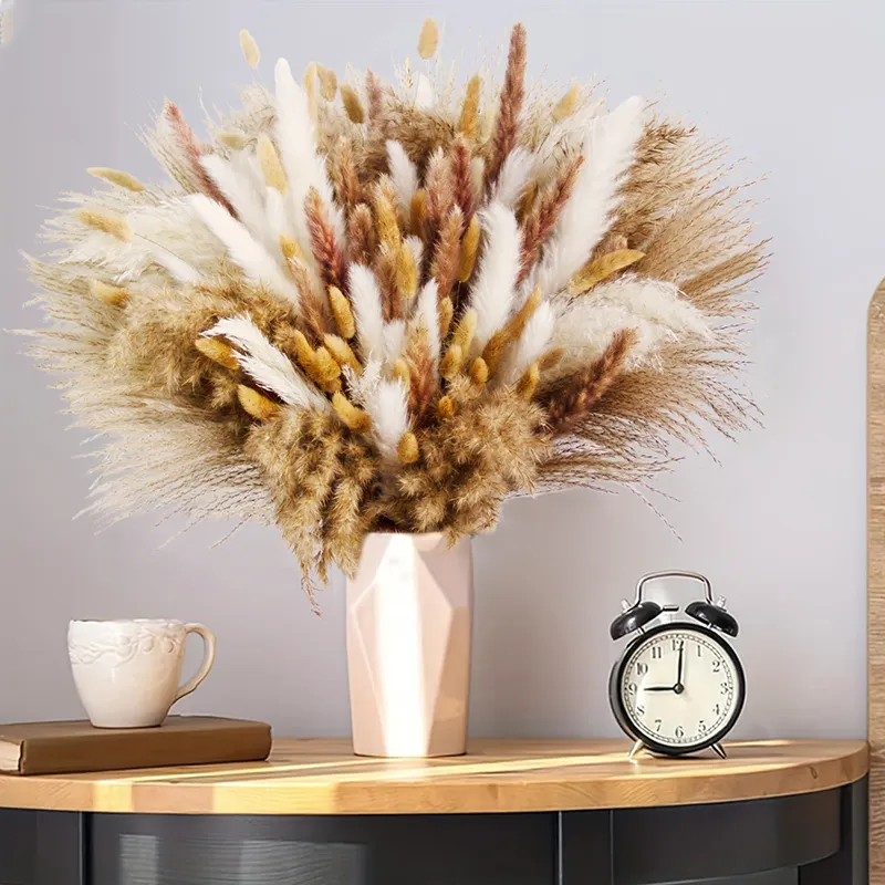 White Pampass Grass Bouquet Natural Dried Multicolor Fluffy Large Pampas Grass Wedding Home Decoration Flowers
