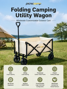 Carrito de Camping Plegable de 300L y 250kg con Mesa y Almacenamiento Vertical Compacto para Exteriores - Product Image 1