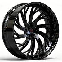 Rines de Aleación de Lujo SL 28X10 30X9.0 30X10, Personalizados, Forjados en 2 Piezas, 5x1277, Negros, con Acabado Mecanizado, Llanta Profunda, para SUV y Camioneta