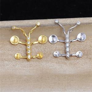 S925 Silver Baroque <b>Butterfly</b> Pendant Accessory Holder 5524 Irregular <b>Bead</b> DIY <b>Butterfly</b> Pendant Jewelry Findings Components - Product Image 2