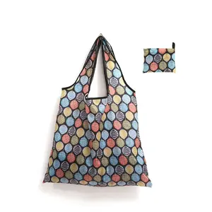 Middle Yellow Custom Design Folding Reusable Tote Bag Eco Friendly Shopping Bag For Fruit Vegetable Shopping