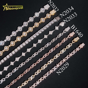Collana con bracciale cubano Moissanite con catena a maglia a forma di stella piccola fila con anelli cubani di diamanti Hip Hop personalizzati - Product Image 6