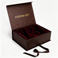 Boîte à perruque de luxe écologique en carton recyclé avec fermeture magnétique, doublure en satin, logo personnalisé en feuille gaufrée, imperméable et pliable