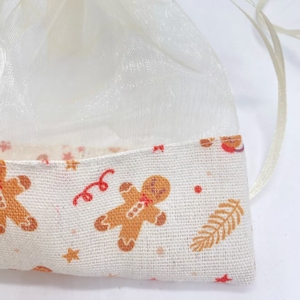 Sac cadeau en coton avec cordon de serrage, sacs en organza à cordon de serrage, pochette d'emballage - Product Image 6