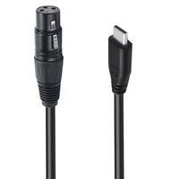 Câble de microphone double canal USB Type-C vers XLR mâle/femelle avec gaine en PVC et blindage tressé 1m