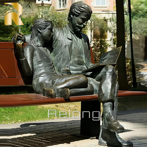 <span class=keywords><strong>Livre</strong></span> de lecture pour <span class=keywords><strong>mère</strong></span> et enfants en bronze grandeur nature sur la statue de Bnech - Product Image 6