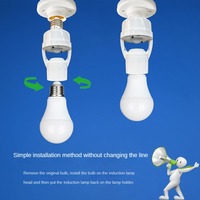 Adaptador de Portalámparas Inteligente E27 AC85V-265V con Sensor de Movimiento Infrarrojo PIR para Lámparas y Bases