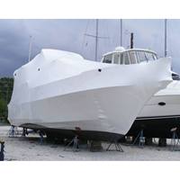 Film rétractable anti-UV blanc opaque à surface lisse, imprimé flexographique, soufflé à froid, pour ascenseurs, bateaux et équipements lourds