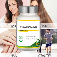 Ausreson OEM Complément Herbal Biologique à l'Acide Hyaluronique, Vitamine C et Collagène pour l'Éclaircissement de la Peau, 250mg 2000mg, Comprimés d'Acide Hyaluronique