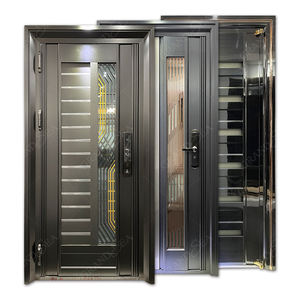 Puertas personalizadas de Guangdong para casas, puerta de entrada principal de seguridad, puerta de acero inoxidable, diseño de casa de lujo, puerta moderna - Product Image 3