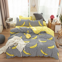 Nouvelle Parure de Lit Trois Pièces en Polyester, Imprimé Fruits Mignons, Housse de Couette et Taies d'Oreiller