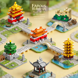 Yueyang Tower Yellow Crane Tower Ancient <b>Buildings</b> Assembly <b>Model</b> <b>Building</b> Blocks Educational Toy for Children 7-14 Years Old - Product Image 1