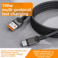 Cable de Datos USB-C a USB-C Multiprotocolo de Carga Súper Rápida de 60w/100w/240w con Diseño Trenzado para Dispositivos con Puerto Tipo-C, Compatible con Teléfonos 15-17