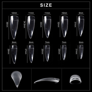 500 faux ongles longs et transparents en ABS, style stiletto français, pour extension de manucure - Product Image 5