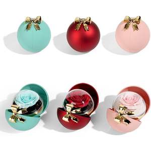 Eternal Preserved Red Rose Gift <b>Box</b> Round Magnetic Jewelry Storage Valentine'S Day Romantic <b>Present</b> For Women Her Mom Wife - Product Image 6