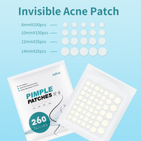 Patchs Hydrocolloïdes Blancs pour Boutons, Adhésifs Décoratifs pour l'Acné, Lot de 260 Pièces, Imperméables, Soin de la Peau, Amusants