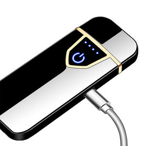 Cheap Customized Electric Windproof Rechargeable Slim Portable Fingerprint Touch Control Coil <b>Cigarette</b> Flip Top <b>USB</b> <b>Lighter</b> - Product Image 4