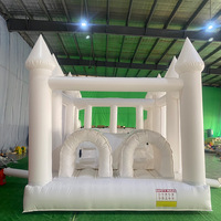 Château gonflable DFRL, parcours d'obstacles blanc, tunnel gonflable, matériau PVC, capacité de 15 personnes >400 kg, installation facile, usage commercial, enfants