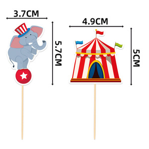 Venta al por Mayor de Adornos para Pasteles de Fiesta de Cumpleaños de Carnaval, Decoraciones para Pasteles con Temática de <span class=keywords><strong>Circo</strong></span>, Mini Banderas - Product Image 5