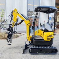 Mini-excavatrice sur chenilles de 1,5 tonne, livraison gratuite, certifiée CE EPA Euro 5, moteur diesel hydraulique, petite excavatrice