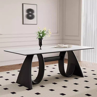 Ensemble table et chaises de salle à manger en pierre style travertin, bois massif couleur noyer, pour maison, balcon, petit espace de loisirs