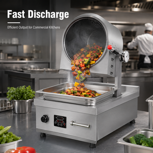 Machine à frire automatique à induction commerciale 5000W avec évier, wok inclinable en acier inoxydable pour cuisine de restaurant - Product Image 5