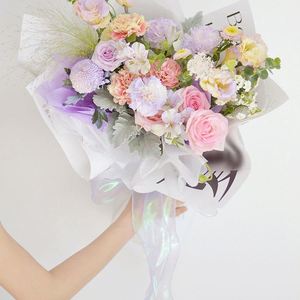 ริบบิ้นผ้าโปร่งสีสันสดใสแบบหางปลา ขนาด 4 ซม. x 10 หลา สำหรับทำโบว์ ดอกไม้ ช่อดอกไม้ ของขวัญ งานฝีมือ DIY และบรรจุภัณฑ์ ขายส่ง - Product Image 6