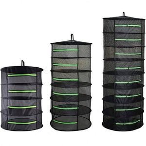 Double-Tier Collapsible Hanging Mesh <b>Drying</b> <b>Rack</b> Black Round Hook Type Outdoor Storage Multifunctional - Product Image 1