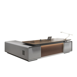 2025년 신형 목재 패널 모듈식 고급 프레지던트 테이블 심플 모던 포산 2.6m 회장 책상 - Product Image 6