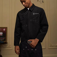 Veste réversible coupe-vent et imperméable en cuir avec col patché motif colombe de la paix, logo frontal et doublure Sherpa – Collection Hiver