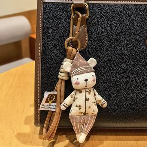 Llaveros de animales con MOQ bajo, muñeco de peluche 3D Vantage con luz, correa para teléfono, accesorios de tela suave para bolso de mujer, llavero de oso - Product Image 4